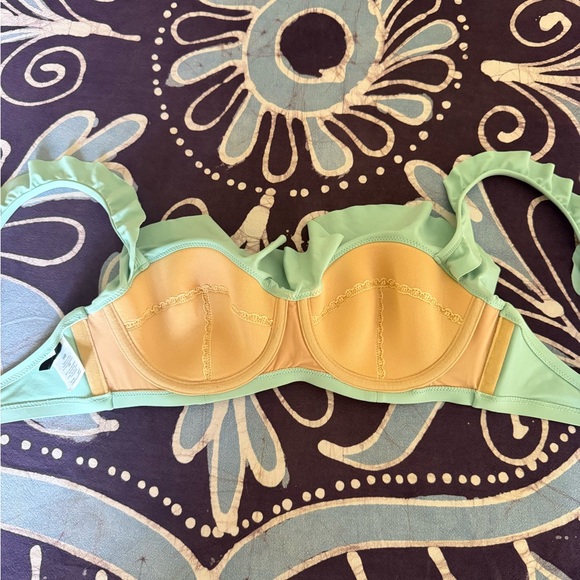 J. Crew Turquoise Ruffle Bikini Top - Picture 2 of 6